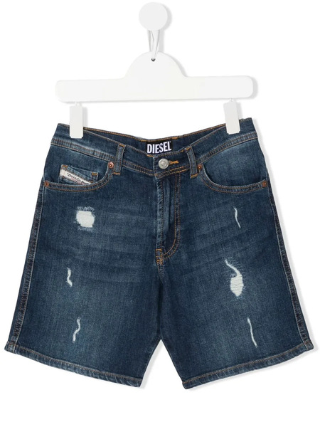  Diesel Kids Distressed-detail Denim Shorts - Blue 