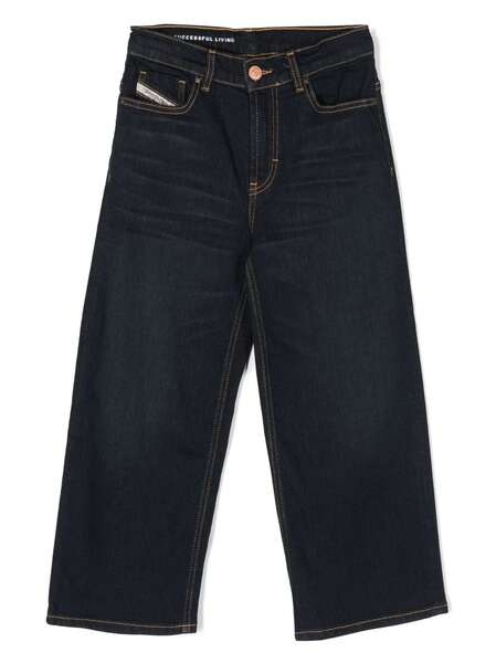  Diesel Kids Embroidered-letter Mid-rise Jeans - Blue 