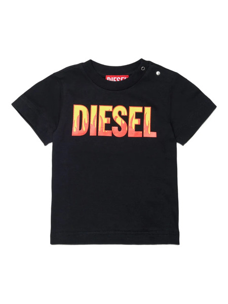  Diesel Kids Flame-logo T-shirt - Black 