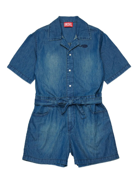  Diesel Kids Jrapp Embroidered-logo Belted Jumpsuit - Blue 