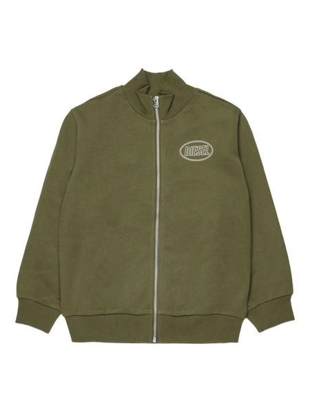  Diesel Kids Logo-detail Zip-up Sweatshirt - Green 