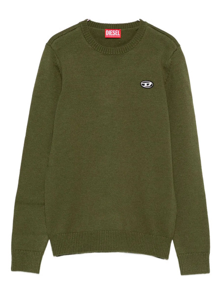  Diesel Kids Logo-embroidered Crew-neck Sweater - Green 