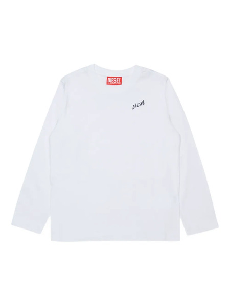  Diesel Kids Logo-embroidered Long-sleeve T-shirt - White 