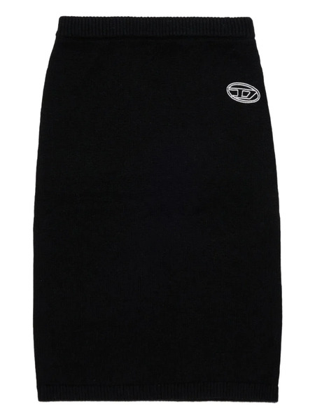  Diesel Kids Logo-embroidered Midi Skirt - Black 