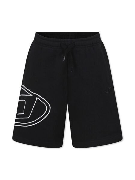  Diesel Kids Logo-embroidered Shorts - Black 