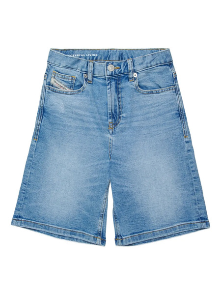  Diesel Kids Logo-patch Denim Shorts - Blue 