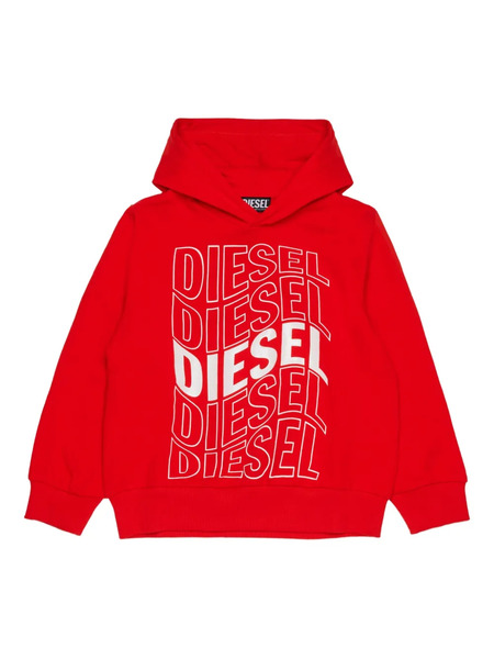  Diesel Kids Logo-print Hooded Sweatshirt - Red 