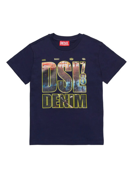  Diesel Kids Logo-print T-shirt - Blue 