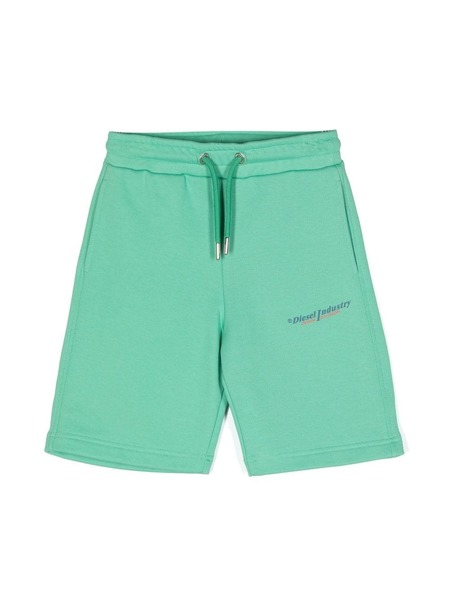  Diesel Kids Logo-print Track Shorts - Green 