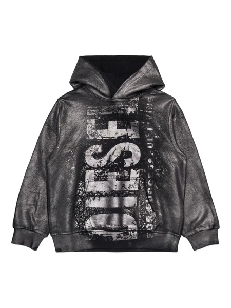  Diesel Kids Metallic-logo Hoodie - Black 