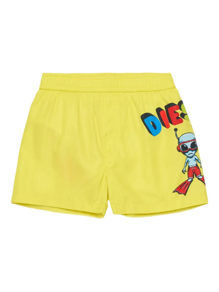  Diesel Kids Mirulyb Graphic Swim Shorts - Yellow 