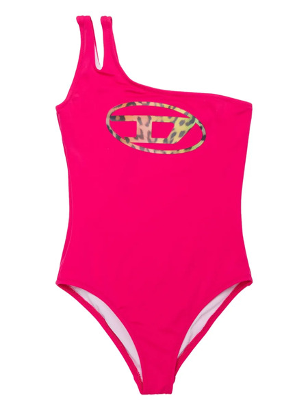  Diesel Kids One-shoulder Logo-print Swimsuit - Pink 