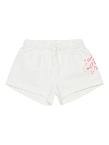  Diesel Kids Pedim Drawstring-fasteninh Cotton Shorts - White 