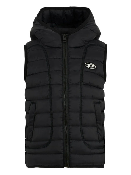  Diesel Kids Quilted Hooded Gilet - Black 