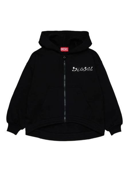  Diesel Kids Raised-logo Hoodie - Black 