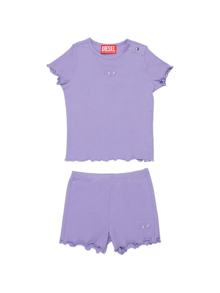  Diesel Kids Ruffled T-shirt And Shorts Set - Purple 
