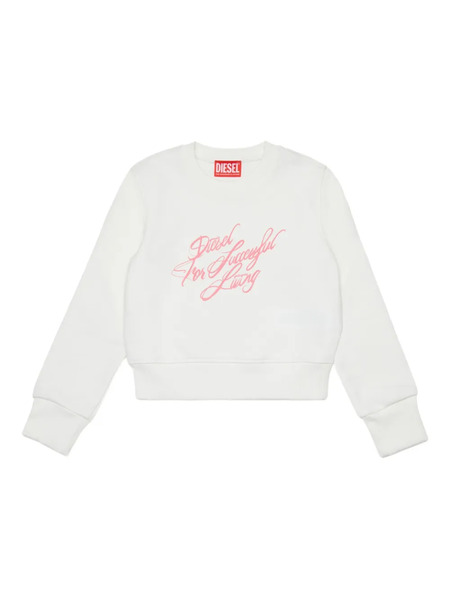  Diesel Kids Sscript Cotton Sweatshirt - White 