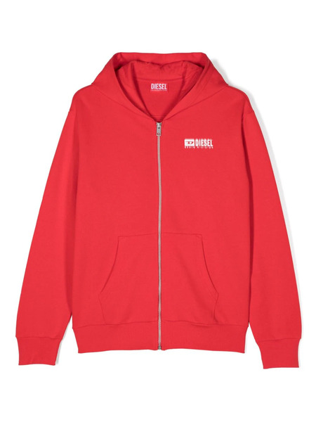  Diesel Kids Svougzip Over Sweatshirt - Red 
