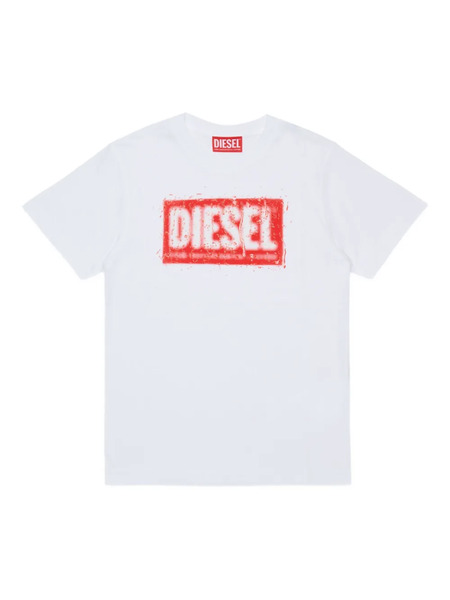  Diesel Kids Tadjustq10 Logo-print T-shirt - White 
