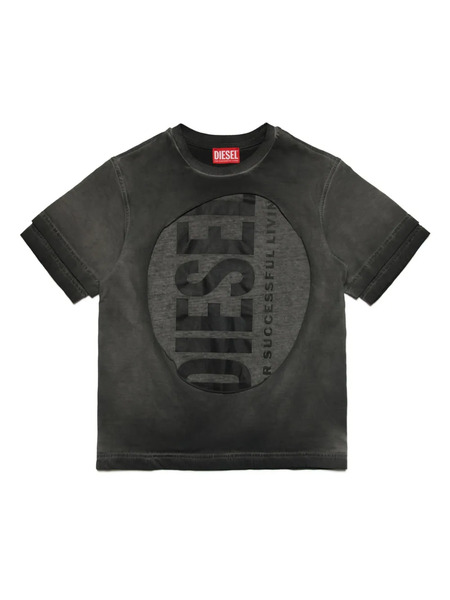  Diesel Kids Tashy Over Cotton T-shirt - Black 