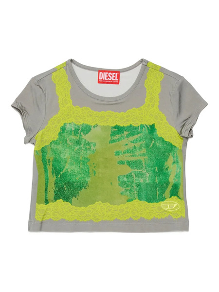  Diesel Kids Tipiz Lace-embroidered T-shirt - Grey 