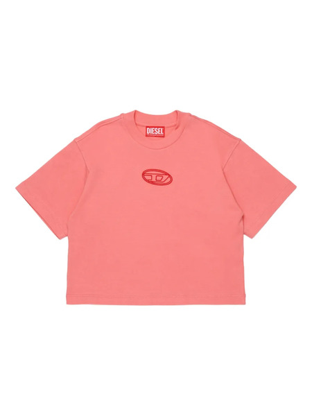  Diesel Kids Tixan Oval-logo T-shirt - Pink 
