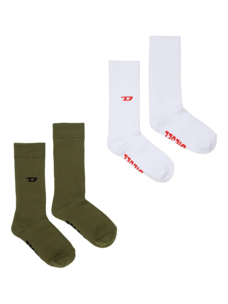  Diesel Kids Zsendybipack Logo Socks (set Of Two) - White 