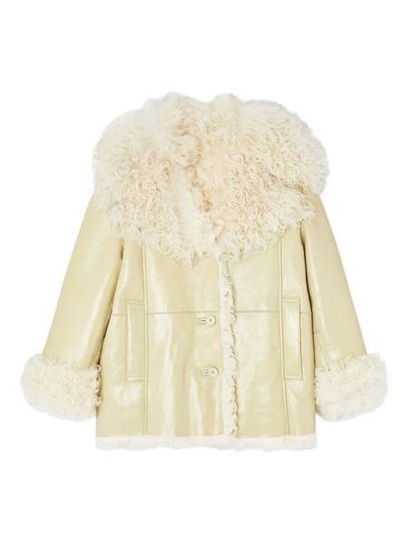  Diesel L-aconic Shearling-collar Jacket - White 