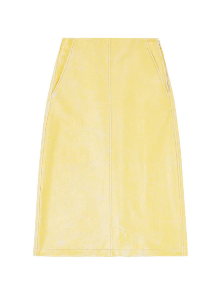  Diesel L-erina Crackled Pencil Midi Skirt - Yellow 