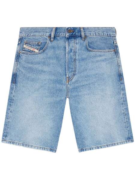  Diesel Logo-appliqué Denim Shorts - Blue 