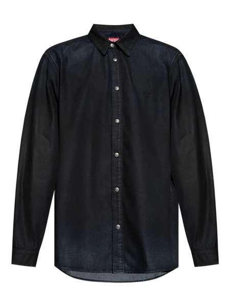  Diesel Logo-button Denim Shirt - Blue 