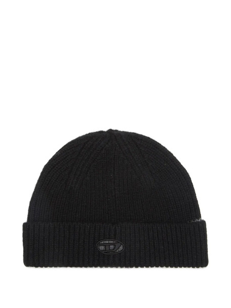  Diesel Logo-embroidered Beanie - Black 