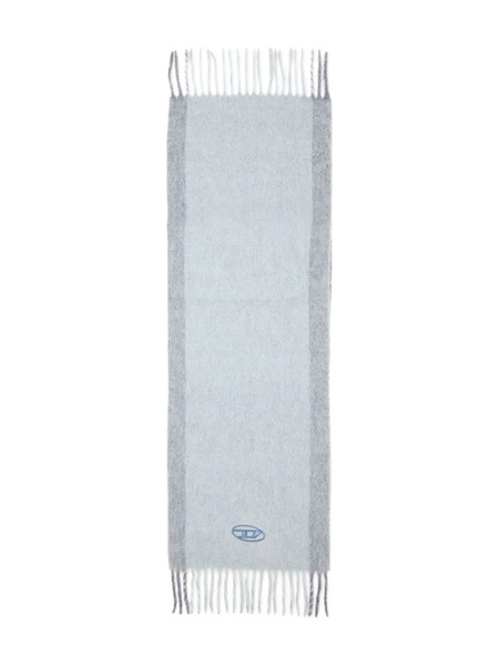  Diesel Logo-embroidery Fringed-edge Scarf - Blue 