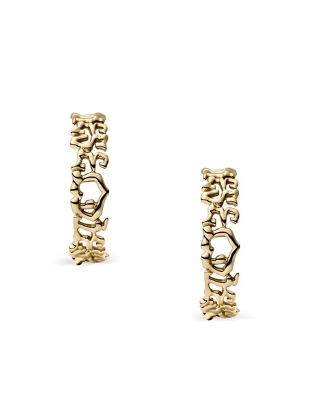  Diesel Logo Hoop Earrings - Gold 