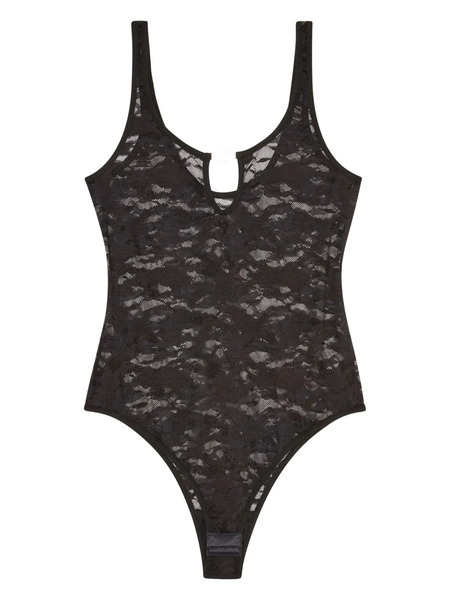  Diesel Logo-plaque Lace Bodysuit - Black 