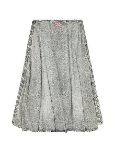  Diesel Logo-plaque Midi Denim Skirt - Grey 