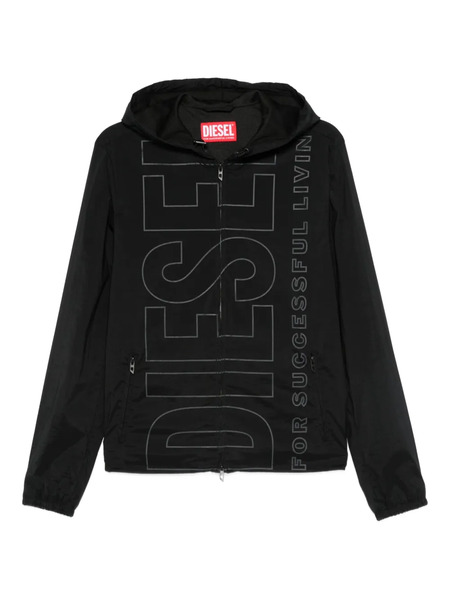  Diesel Logo-print Hooded Jacket - Black 