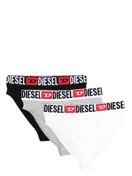  Diesel Logo-waistband Briefs (pack Of Three) - Black 
