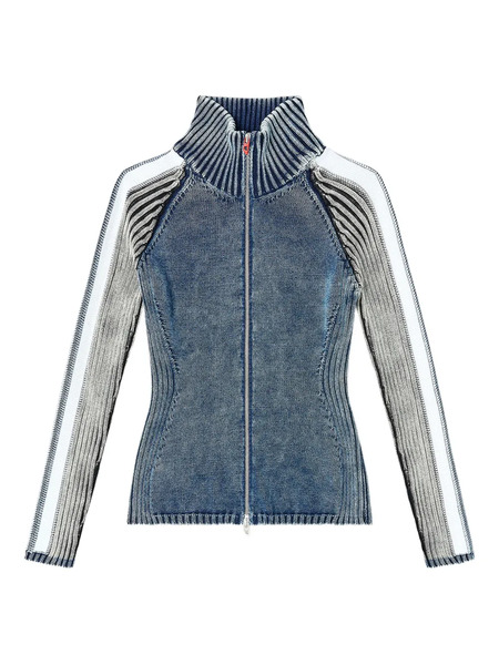  Diesel M-estrella Striped High-neck Jacket - Blue 