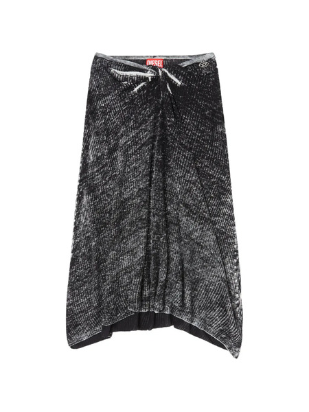  Diesel M-livette Twisted-waist Midi Skirt - Black 