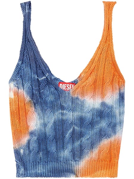  Diesel M-mila Cable-knit Crop Top - Blue 