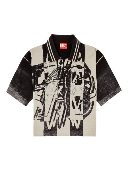  Diesel M-oliba Abstract-print Polo Shirt - Neutrals 