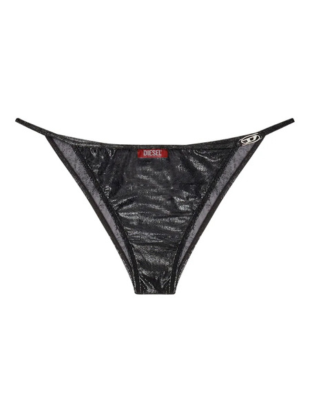  Diesel Metallic-effect String Briefs - Black 
