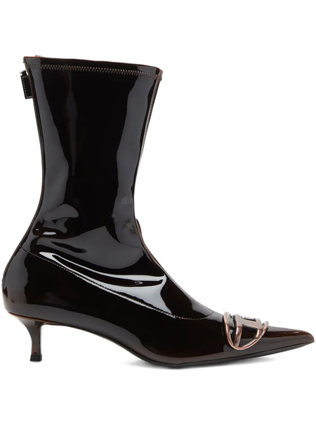  Diesel 45mm D-venus Patent-leather Pointed-toe Boots - Black 