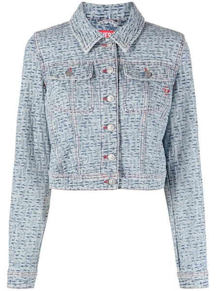  Diesel Monogram-pattern Denim Jacket - Blue 