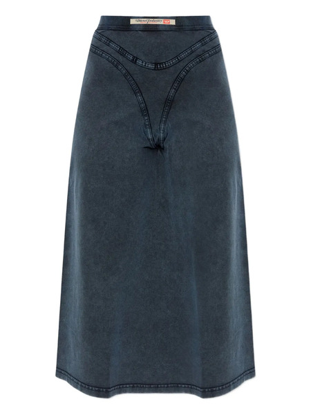  Diesel O-alline Front-detail Midi Skirt - Blue 