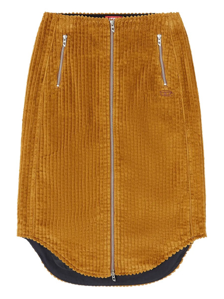  Diesel O-llipop Zip-front Corduroy Midi Skirt - Brown 