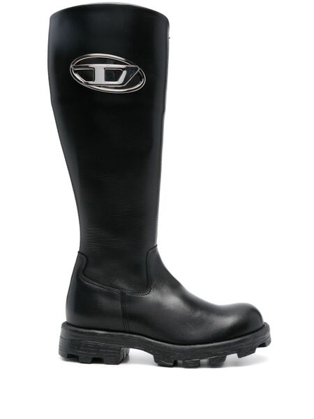  Diesel Oval D-logo Boots - Black 