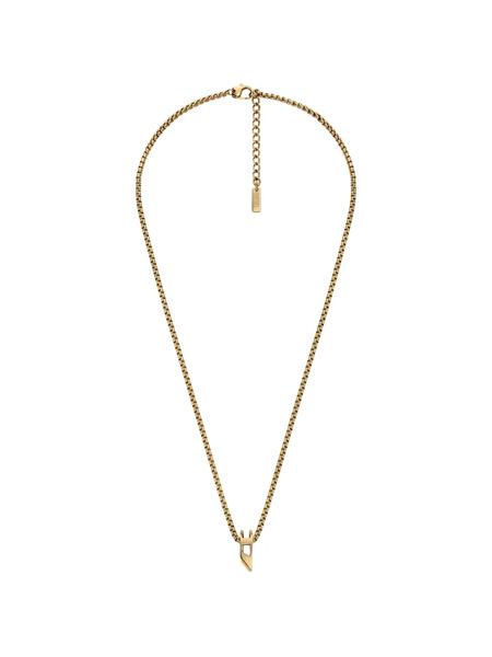  Diesel Oval-d Pendant Necklace - Gold 