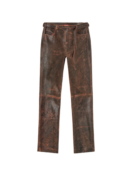  Diesel P-nuri Leather Trousers - Brown 